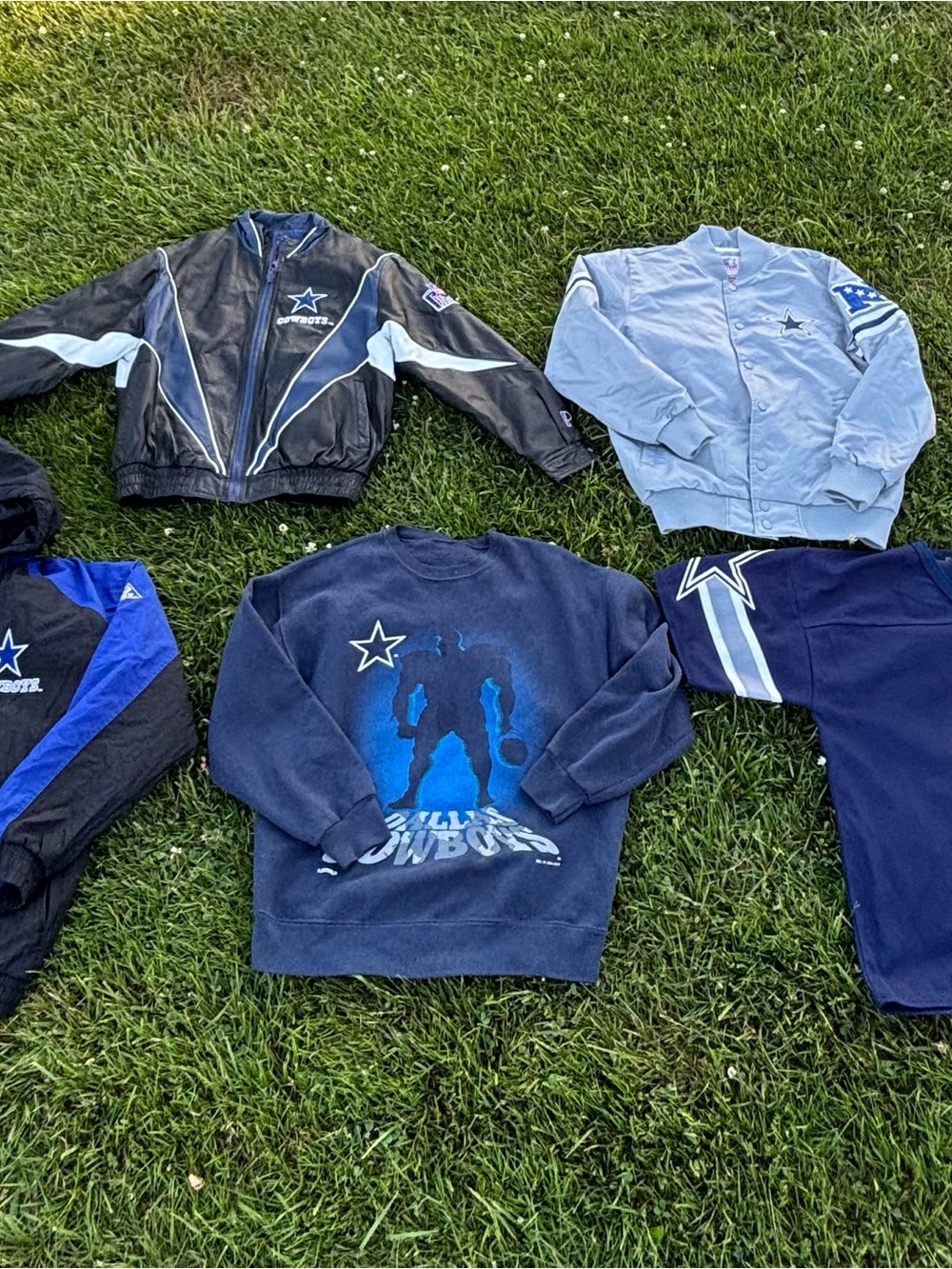 Mix Of Vintage 1990s Dallas Cowboys NFL Jacket lot of 5 Pieces Sz L/XL